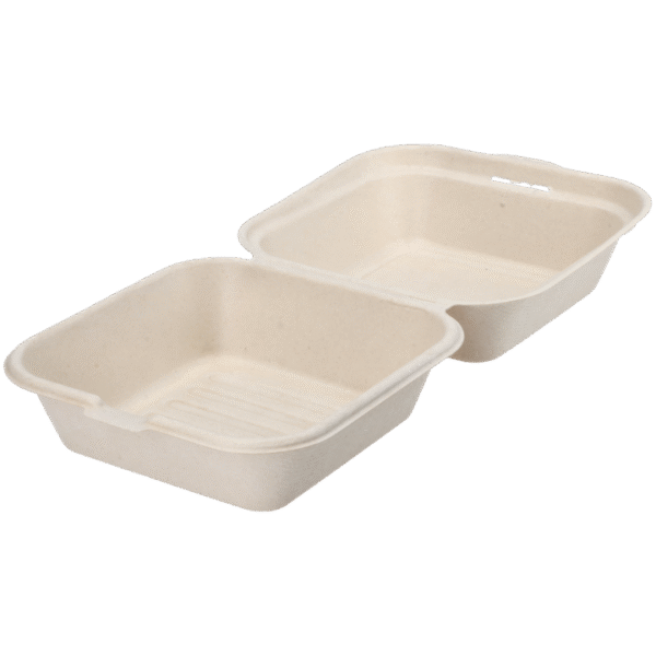 Hamburgerbox Bagasse 155x152x49/78mm (500/fp)