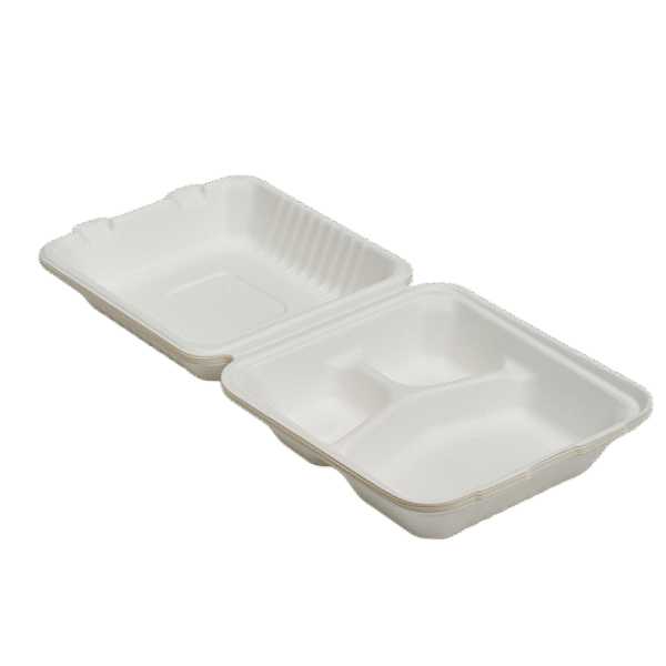 Hämtbox Bagasse 3-Fack 235x230x50/80mm (200/fp)