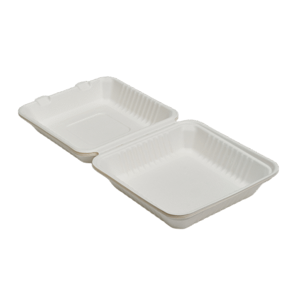 Hämtbox Bagasse 1-Fack 235x230x50/80mm (200/fp)