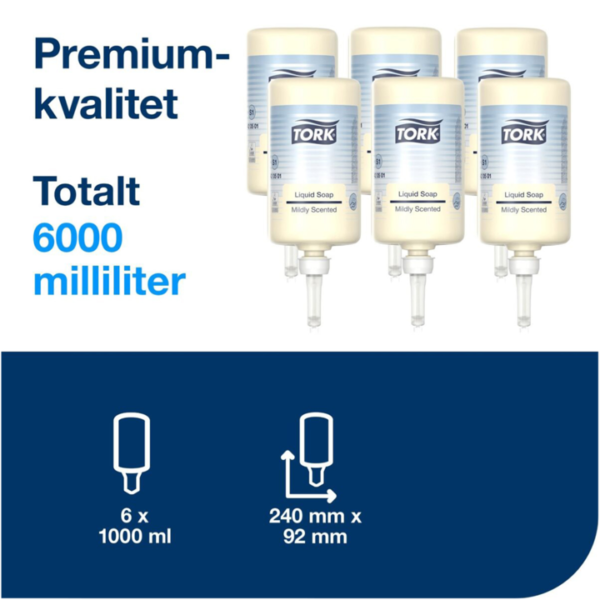 Flytande tvål Tork S1 Mild Parfym 1L (6/fp)